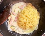 実山椒のクリームパスタ作り方7写真
