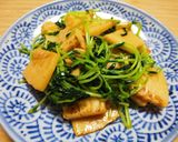 たけのこと豆苗のバター醤油作り方6写真