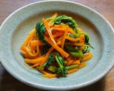 山菜山うどの葉、穂先とじゃがいもの味噌汁作り方5写真