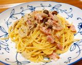 シメジとベーコンとゴルゴンゾーラのパスタ作り方9写真