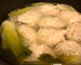 むっちり鶏団子と青梗菜のスープ作り方5写真