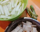 うどと豚肉の炒めもの作り方1写真