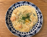 牛乳で作る、鮭とかぼちゃのクリーム煮！作り方10写真