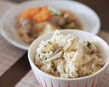 炊飯器お任せ♪ゴボウと高菜の炊き込みご飯作り方5写真
