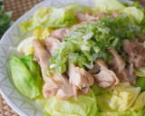 蒸し鶏のネギ塩ダレとキャベツ炊き込みご飯作り方7写真