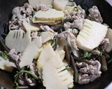 簡単♪豚もも肉タケノコ蕨の味噌カレー炒め作り方3写真