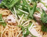 茹で鶏肉と水菜の塩レモンパスタ作り方7写真