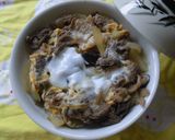 すき焼きの残りお肉で牛とじ丼♪作り方1写真