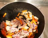 男料理 ごぼうとにんじん 豚バラの甘辛煮作り方4写真