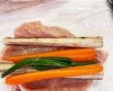圧力鍋で味染み染み鶏胸肉三色巻と大根と卵作り方4写真
