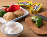サバとじゃがいものオムレツ作り方1写真