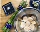 帆立とアスパラのバジルバターソテー作り方1写真
