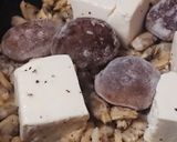 旬のアサリ豆腐の蒸し煮 ピリ辛胡椒味作り方2写真