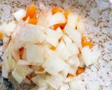 レンジチヂミ風芋餅入りにんにくドーム蒸し作り方8写真