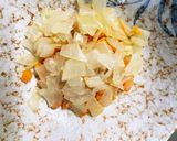 レンジチヂミ風芋餅入りにんにくドーム蒸し作り方9写真