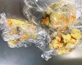 レンジチヂミ風芋餅入りにんにくドーム蒸し作り方12写真