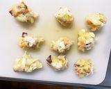 レンジチヂミ風芋餅入りにんにくドーム蒸し作り方14写真