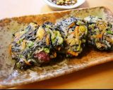 大豆とひじき入りネギ焼き作り方12写真