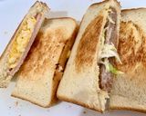 美味しいハムタマゴ、ハンバーグサンド作り方10写真