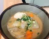 根菜ホクホク✿ごぼうと鶏団子のみそ汁作り方6写真