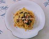 簡単！焼き鮭と高菜と豆苗のペペロンチーノ作り方5写真