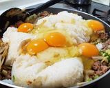 覚書♡めちゃ旨い合挽きと牛蒡の簡単炒飯♡作り方3写真