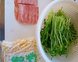 豆苗とベーコンのソテー作り方1写真