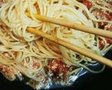 ひき肉と梅干しと大葉でさっぱり簡単パスタ作り方4写真