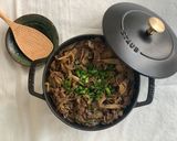 ストウブ 新ごぼうと牛肉の炊き込みご飯作り方6写真