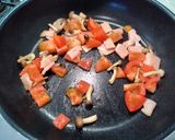 揚げ茄子としめじのトマトソースパスタ作り方7写真
