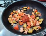 揚げ茄子としめじのトマトソースパスタ作り方12写真