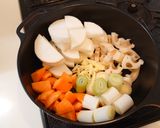 沖縄の食堂風＊具だくさん味噌汁作り方1写真