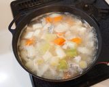 沖縄の食堂風＊具だくさん味噌汁作り方3写真
