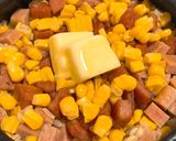 味噌バタコーンとポークの土鍋ご飯作り方11写真