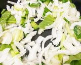 *旬の新玉ねぎと青梗菜で豆乳パスタ*作り方6写真