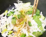 *旬の新玉ねぎと青梗菜で豆乳パスタ*作り方7写真