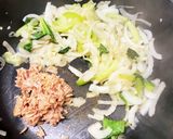 *旬の新玉ねぎと青梗菜で豆乳パスタ*作り方8写真