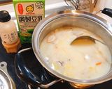 お野菜タップリ！豚骨スープ　糖質オフ作り方3写真