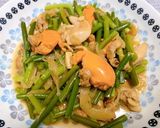 帆立のひもとにんにくの芽のバター醤油炒め作り方4写真