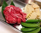 たけのこと牛肉の炒め物作り方1写真