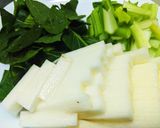 パパッと作れる♫豚肉と山芋の梅肉炒め作り方1写真