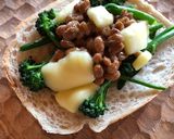 納豆とブロッコリーのトースト作り方3写真