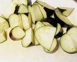 玉葱となすの甘味噌煮作り方1写真