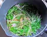 水菜とベーコンのスープ作り方4写真