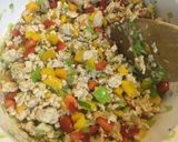 パプリカと鶏ひき肉の麻婆豆腐作り方4写真