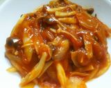 きのこたっぷりハンバーグソースでパスタ作り方3写真