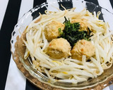 冷凍つくね団子とモヤシ 簡単レンジ蒸し作り方3写真