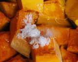 リカちゃん♡かぼちゃ炊いたん(南瓜甘煮)作り方4写真