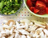 鶏モモ肉としめじのトマト煮込み作り方1写真