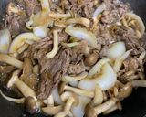牛肉としめじのニンニクネギ油炒め作り方6写真